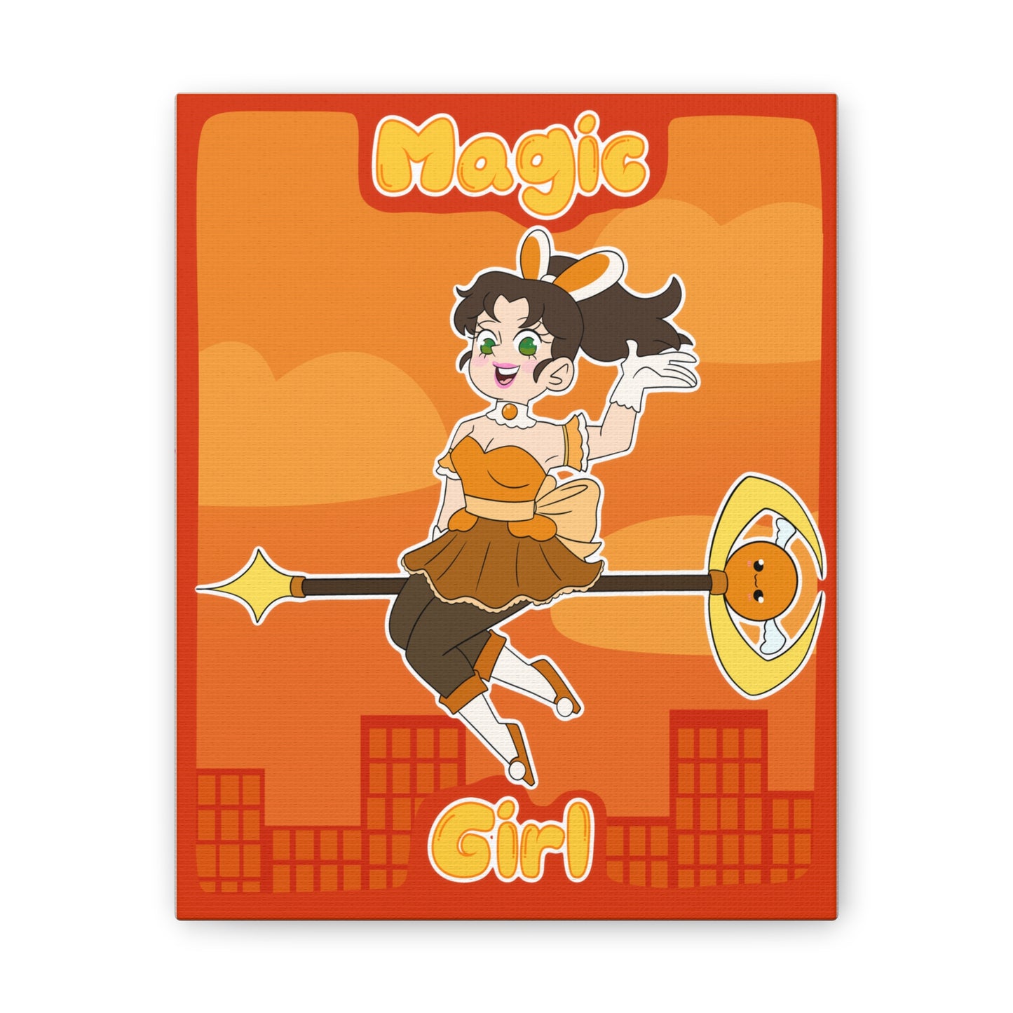 Magic Girl Canvas Art - Orange