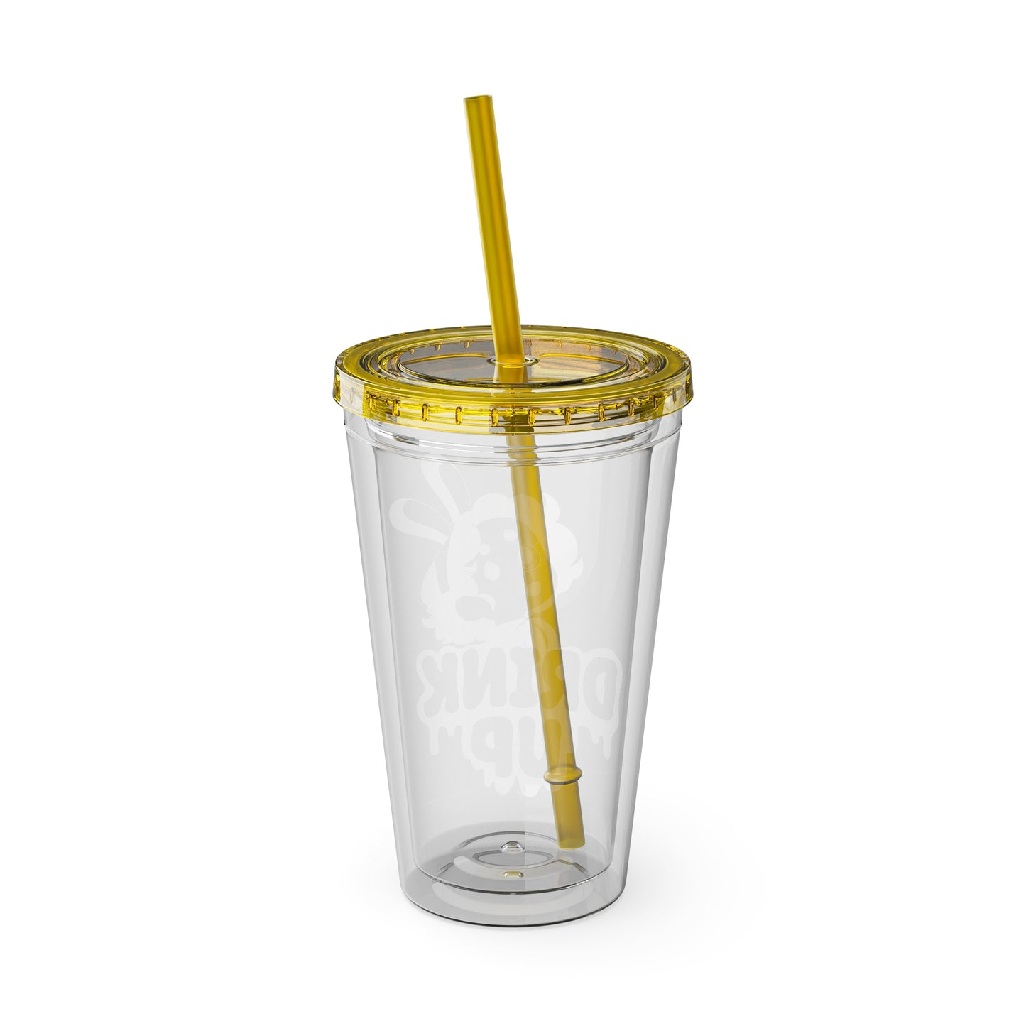 Tumbler with Straw, Drink Up, Cute Girl Drawing, 16oz